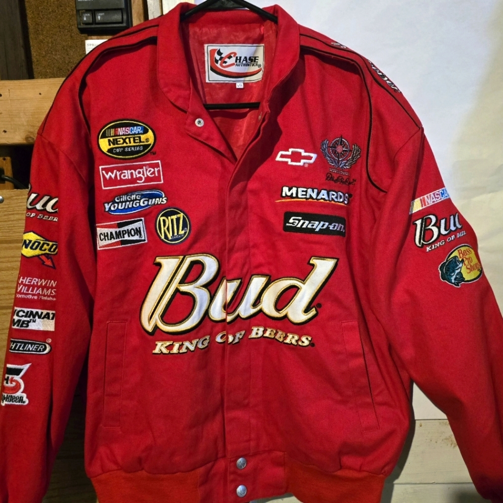 Chase Athletics NASCAR jacket Budweiser red like new large